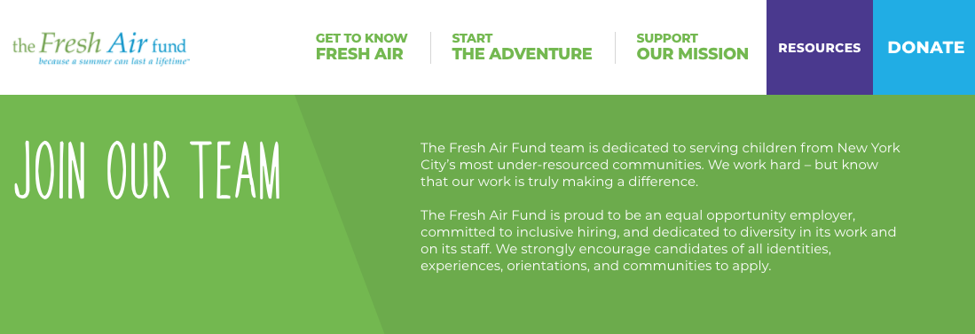 Jobs At The Fresh Air Fund